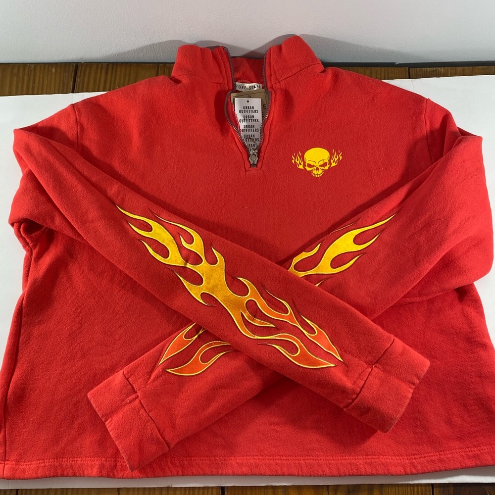 UO Future State flame half zip sweatshirt